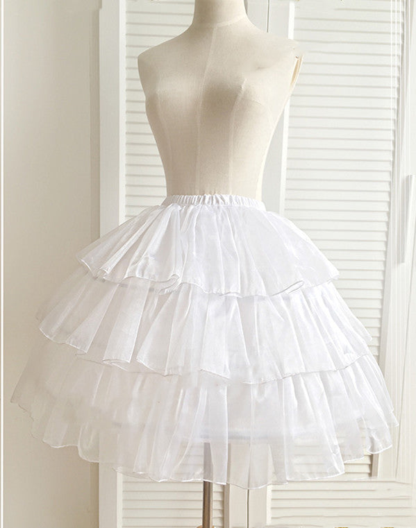 Boguta - Adjustable Steel Gauze Lolita Petticoat One Size white