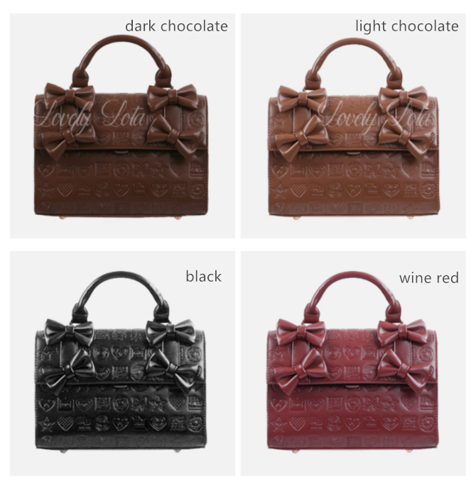 Lovelylota - Sweet Heart Embossed Chocolate Lolita Bag
