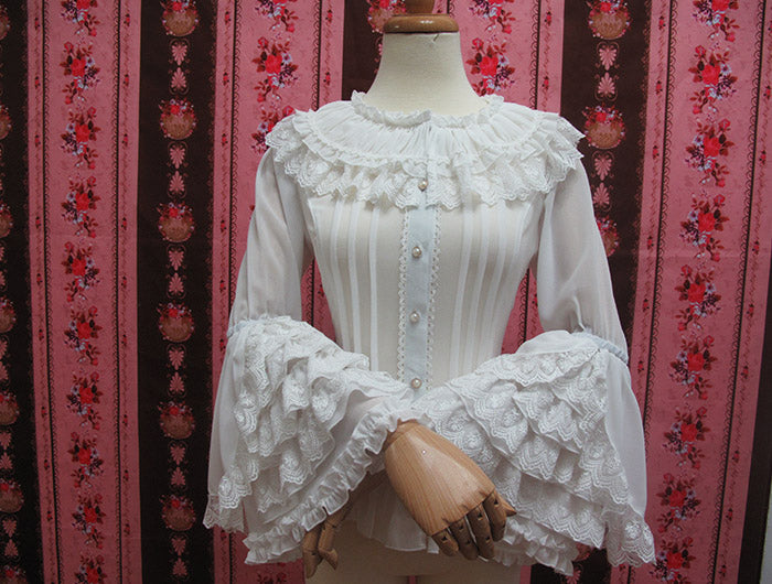 Yilia - Retro Princess Long Sleeve Lolita Blouse