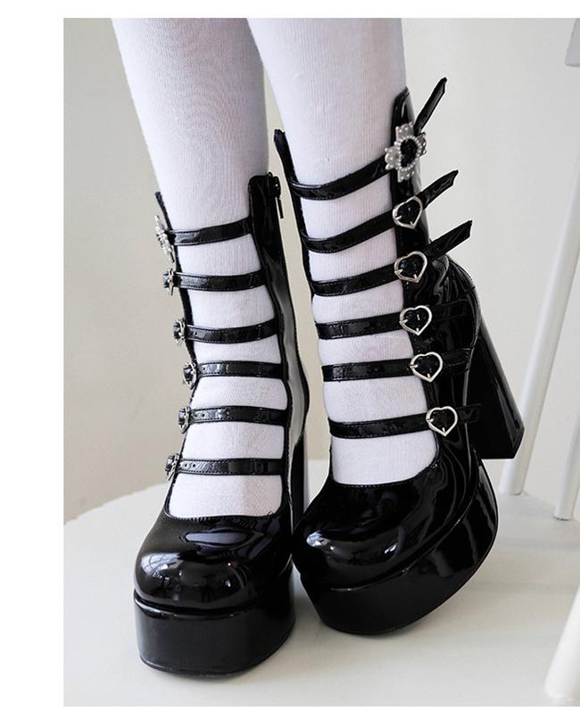 (Buyforme) Pure Tea For Dream~Cross Buckle Punk Lolita Shoes 6870:74022