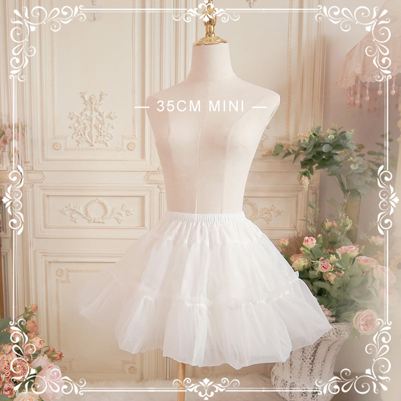 Aurora&Ariel - Short A Line Petticoat Collection | 13.8" (35 cm) Length, Mini to Extreme Puffy One Size- 35cm Mini White
