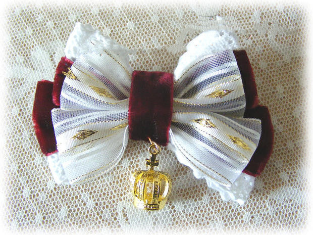 Foxcherry-Sweet Lolita Bow Lace Hairclip Multiple Colors red