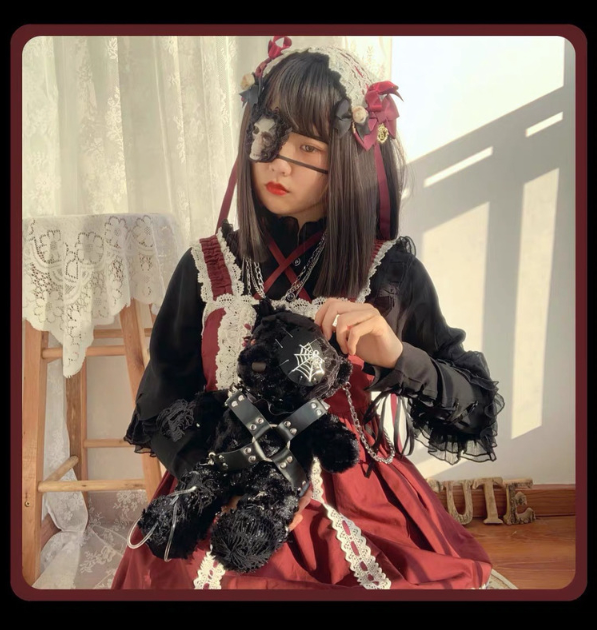 Blood Supply～Gothic Lolita Dark-themed Black Bear Bag   