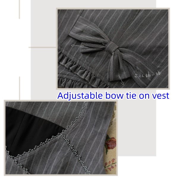 Forest Wardrobe - North of the Forest - Classic Lolita Striped Vest Skirt Set 3040:29071