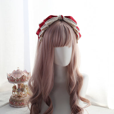 Xiaogui~Japanese Lace KC Multi Color Sweet Lolita Headdress free size wine red 