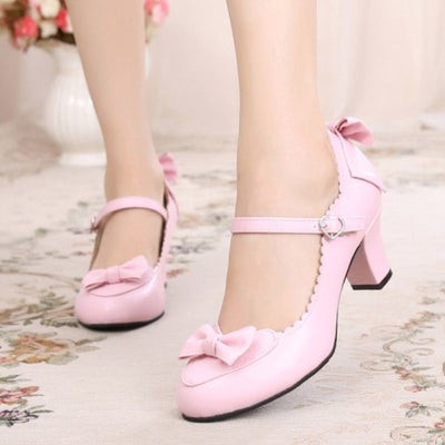 Sosic~Kawaii Lolita Round Toe Shoes 33 light pink 