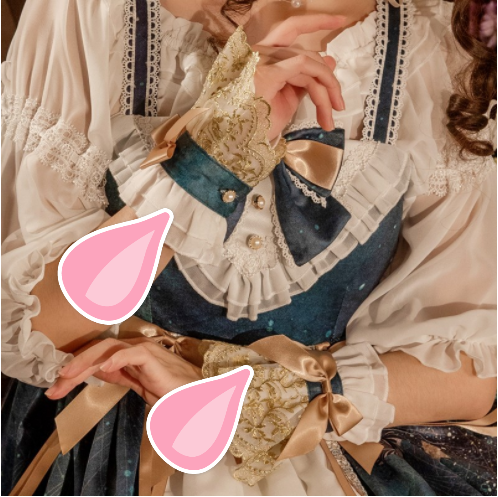 Eieyomi - Sweet Japanese Style Lolita Cuffs One Size Magic lamp night (gold)