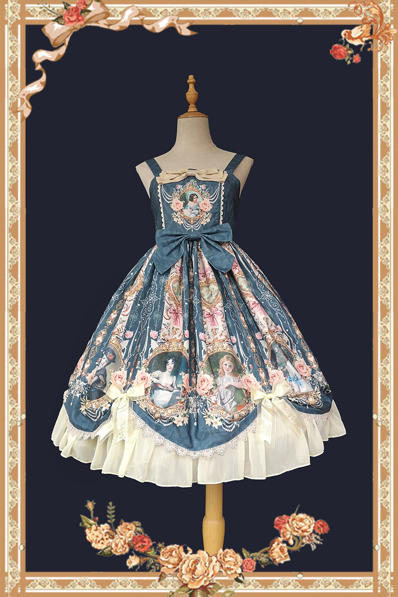 Infanta - Portrait of a Little Lady - Classic Lolita Jumper Dress S blue-green JSK