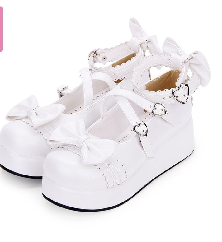Angelic Imprint - Sweet Lolita Platform Shoes 33 white pearl (look like silver)