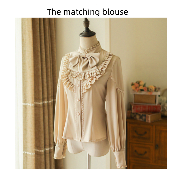Forest Wardrobe - North of the Forest - Classic Lolita Striped Vest Skirt Set S Apricot Color Blouse In stock