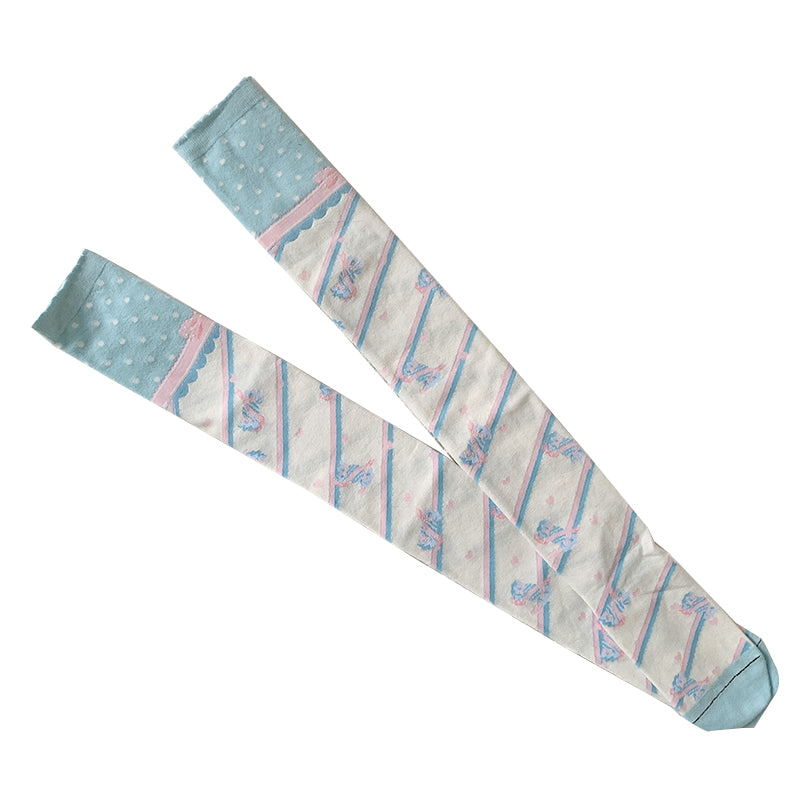 Roji roji - Winter Cotton Lolita Knee Socks, Candy Print 4602:9321