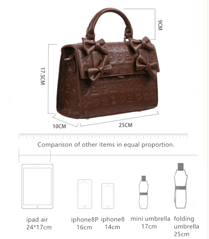 Lovelylota - Sweet Heart Embossed Chocolate Lolita Bag