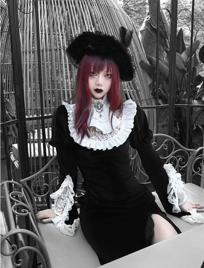 Blood Supply~Gothic Lolita Dress Halloween Vampire Mermaid Velvet OP   
