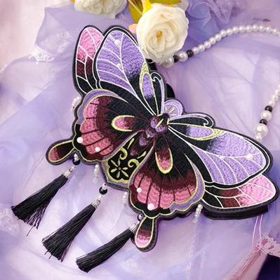 LovelyLota~Butterfly~Chinese Qi Lolita Butterfly Bag black and red  