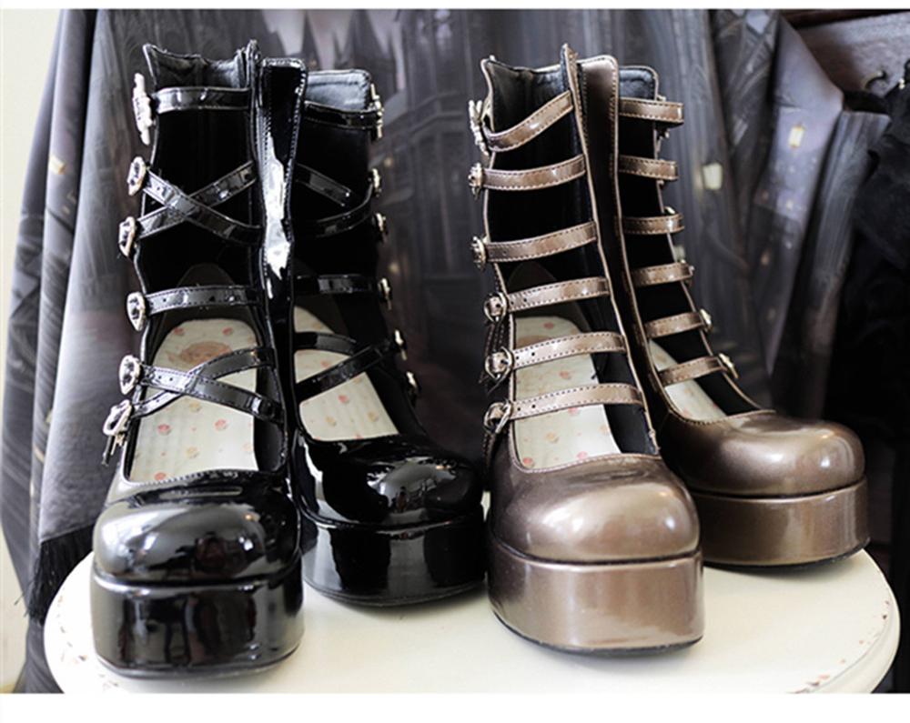 (Buyforme) Pure Tea For Dream~Cross Buckle Punk Lolita Shoes 6870:74014