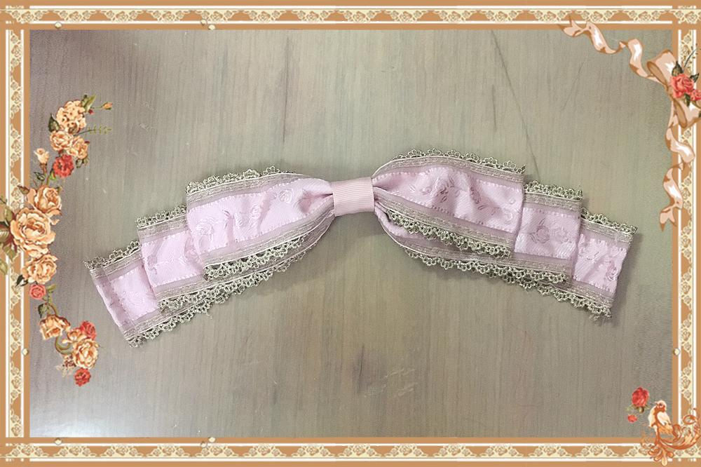 Infanta - Doll House - Sweet Lolita Accessory Bow Rose Brooch Pink