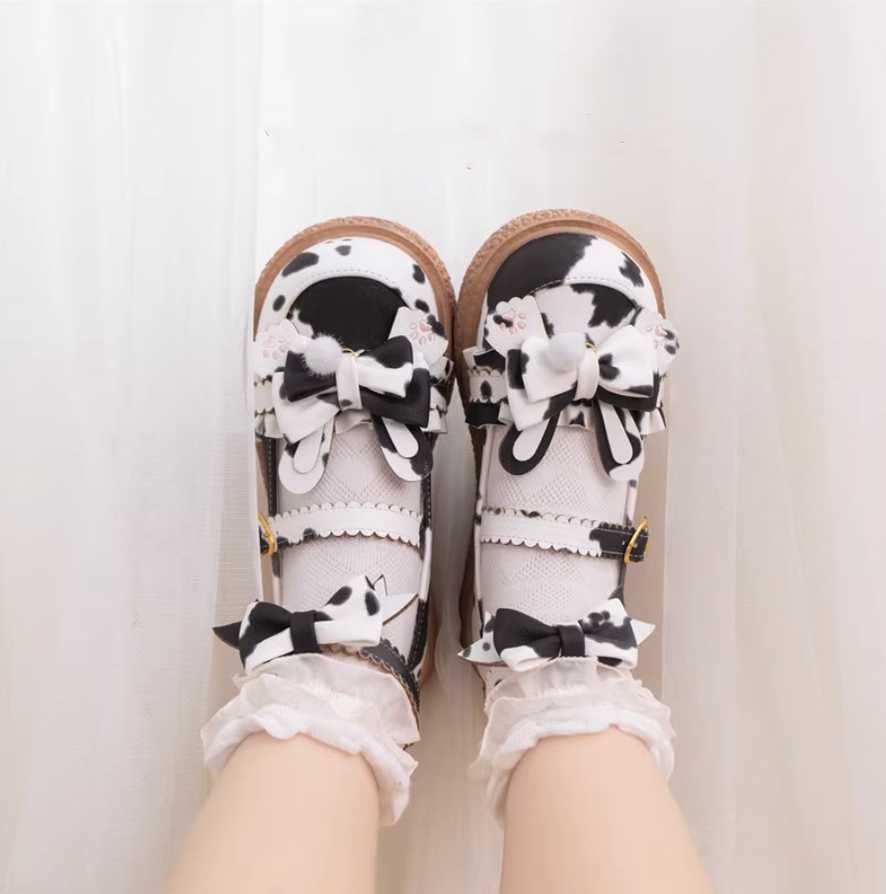 Buyforme Milk Bunny Japanese Round Toe Cute Lolita Leather Shoes 42Lolita