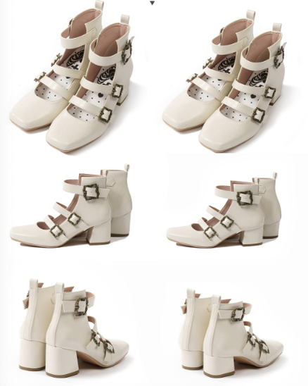 MODO - Vintage Elegant Lolita Three-buckle Mary Janes Shining Shoes 34 Milky white(5.8CM)