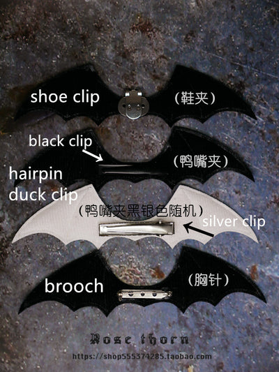 Rosethorn~Multicolors Gothic Lolita Little Bat Brooch Hairpin Please leave a message if you need a shoe clip or brooch  