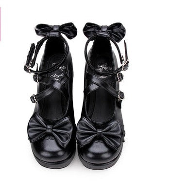 Angelic Imprint - Sweet Lolita Platform Shoes 33 black pearl