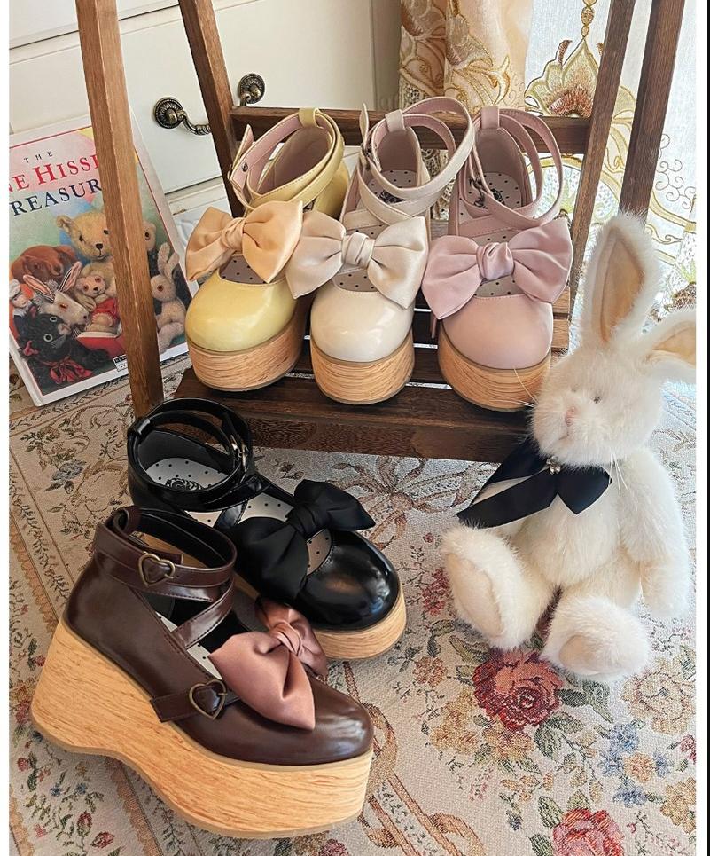 (Buy for me) MODO~Multicolors Sweet Lolita Bow Platform Shoes   