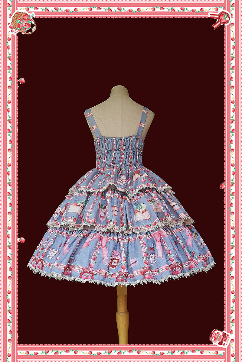 Infanta-Strawberry Tea - Tiered Ruffles Lolita JSK