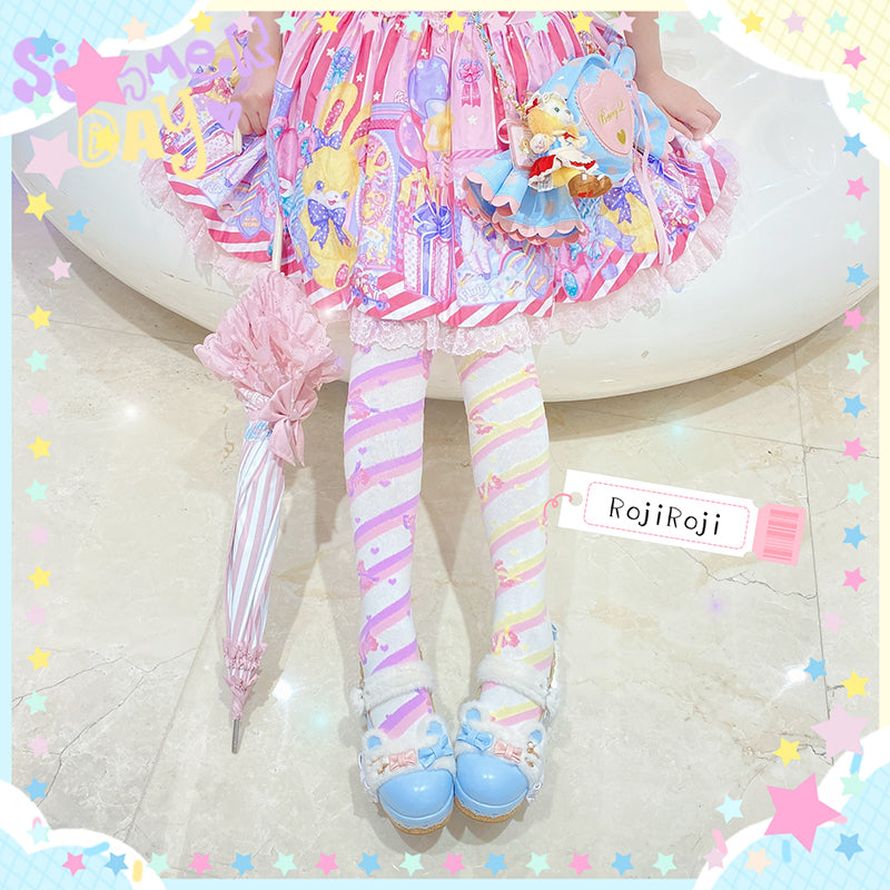 Roji roji - Winter Cotton Lolita Knee Socks, Candy Print 4602:9313