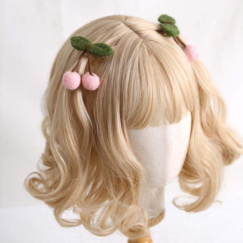 Xiaogui - Handmade Kawaii Wool Felt Cherry Clips