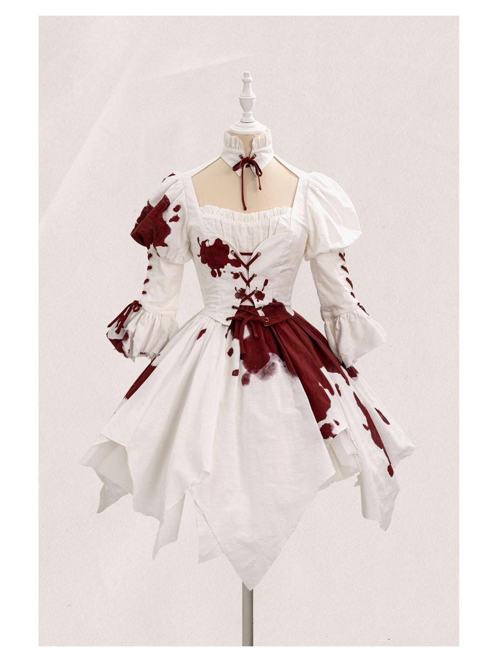 Sing a lullaby for you - Romeo - Halloween Gothic Lolita Blood Stained Lolita OP S pale white