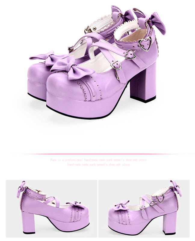 Angelic imprint - Sweet Lolita Heels Shoes Princess Tea Party Low Cut Shoes 34 (no return and exchange) Purple
