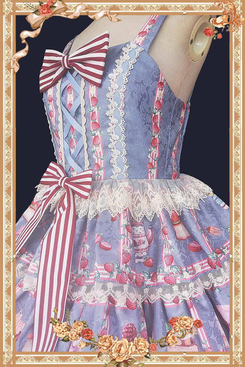 Infanta-Strawberry Tea - Tiered Ruffles Lolita JSK