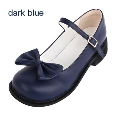 Angelic Imprint - Sweet Lolita Round-tow Lolita Shoes Multicolors 34 dark blue