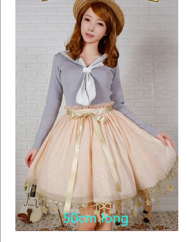 Boguta - Stary Night - 50cm/60cm Lolita Underskirt One Size(19.7" long) beige