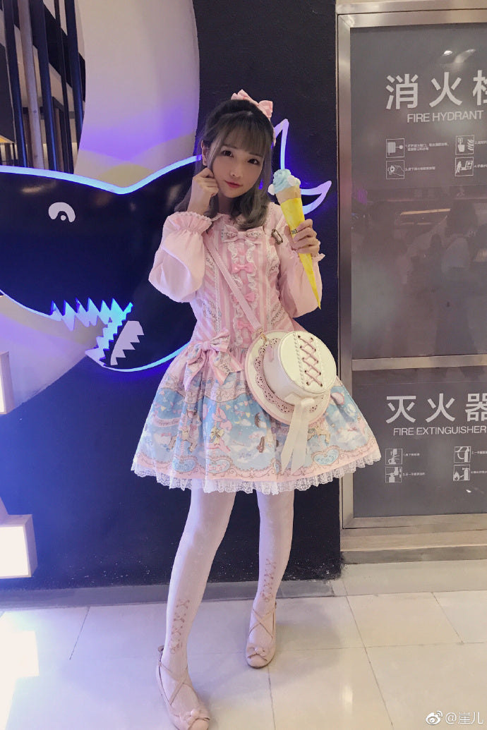 Red Maria - Lace Printed Bow 80D Lolita Tights Multicolors 4166:15597