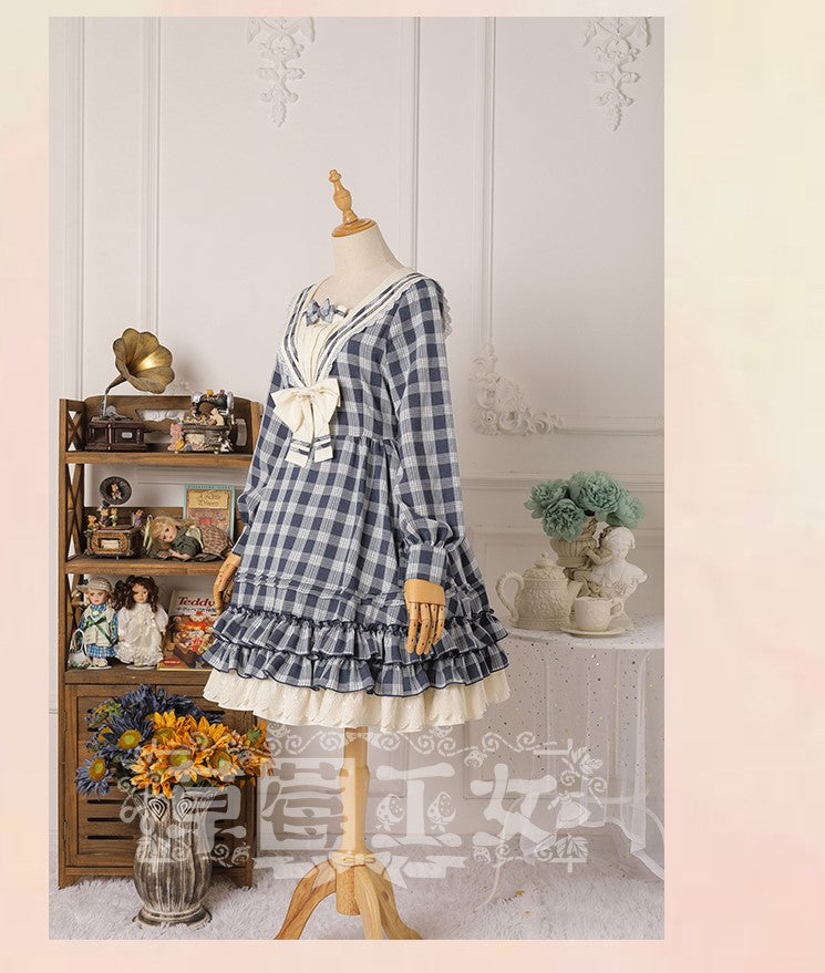 Tartan Sailor Lolita OP Dress