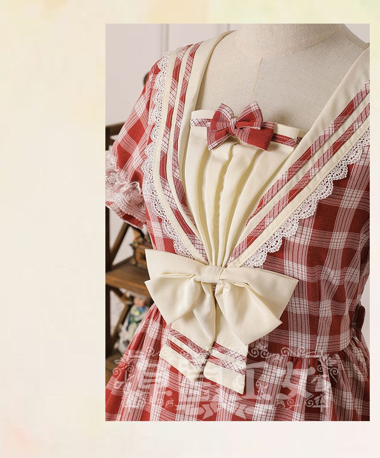 Tartan Sailor Lolita OP Dress
