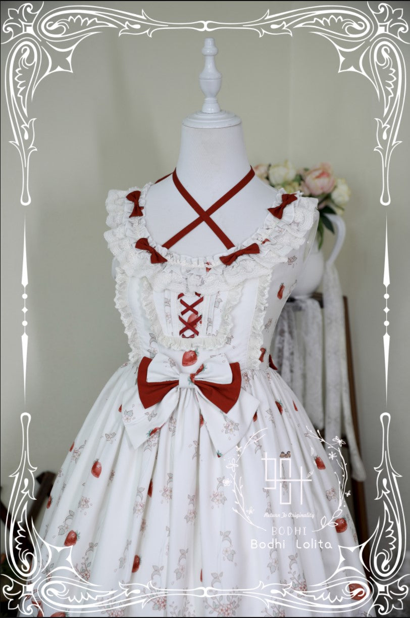 (BuyForMe) Bodhi Lolita~Strawberry Fruit Tea SP~Apricot Sweet Lolita Jumper Dress 5416:4541