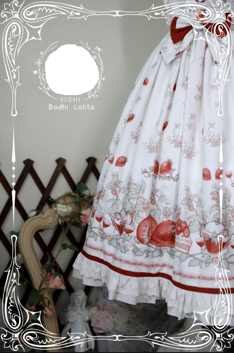 (BuyForMe) Bodhi Lolita~Strawberry Fruit Tea SP~Apricot Sweet Lolita Jumper Dress 5416:4543
