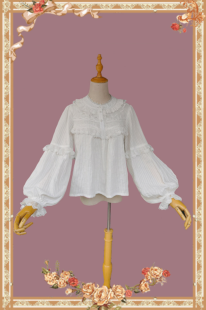 Infanta - Little Cotton Clouds - Sweet Cotton Lolita Blouse One Size white