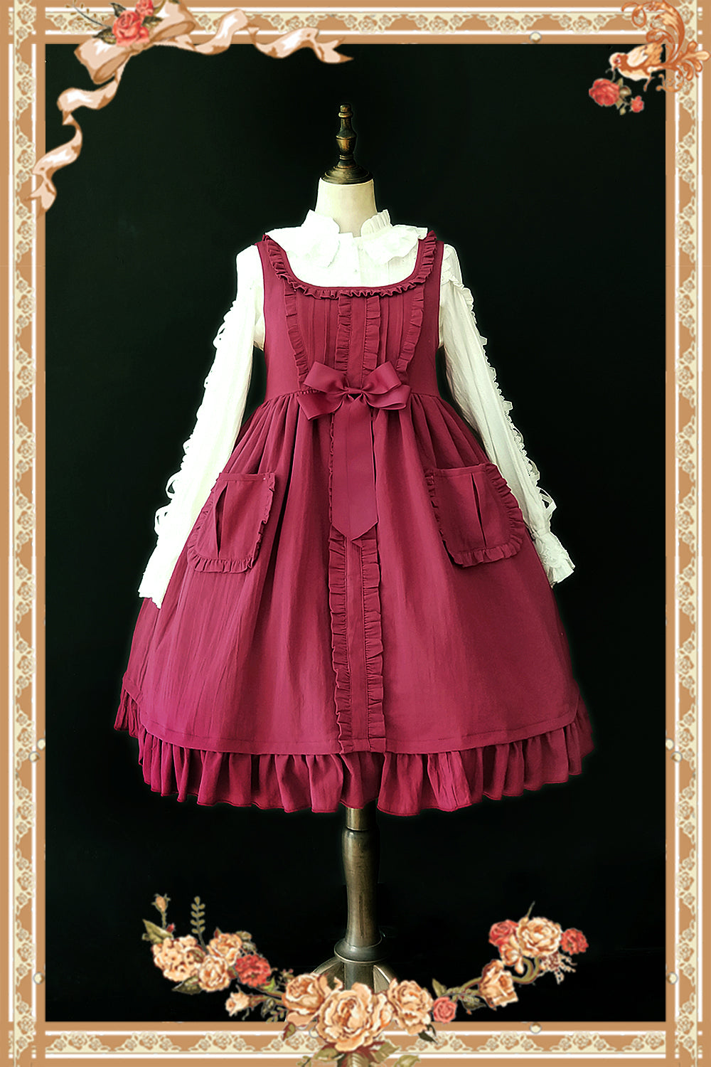 Infanta - Warm Tea - Cute Ribbon Long Sleeves Cotton Blouse