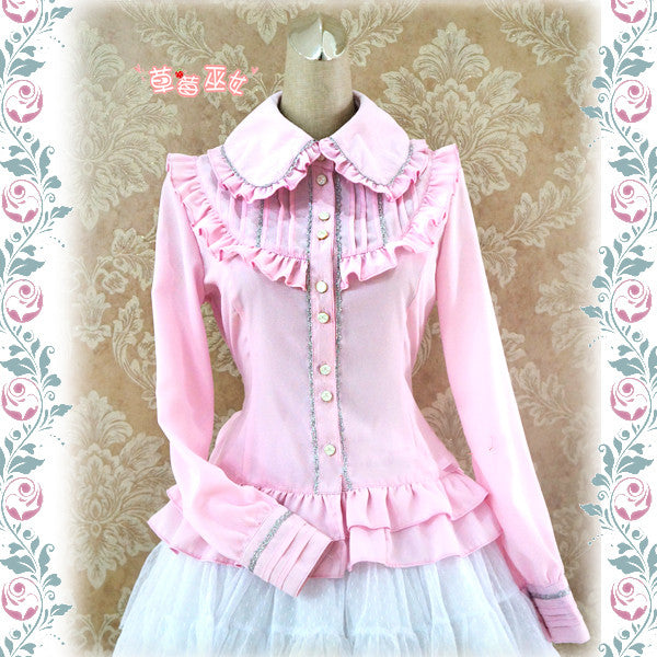 Strawberry Witch~Isabella~Corset Lacing Lolita Blouse S pink 
