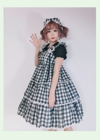 Sakurada Fawn - Plus Size Lolita Jumper Dress Plaid Sweet JSK