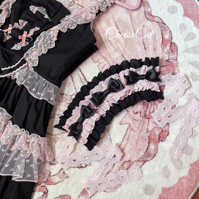 (Buyforme) Cheese Cat~Doll Lullaby Tabby Cat Cotton Lolita Headdress pink+black cotton hairband  