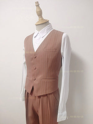 La Pomme - Ouji Lolita Stripe Suit Multicolor Custom Size S pink (note us you prefer shorts or pants)