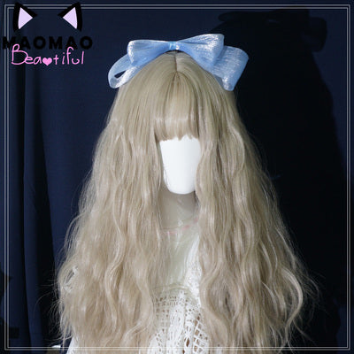 MaoJiang Handmade - Kawaii Bows Lolita Head Accessories blue-big bow KC
