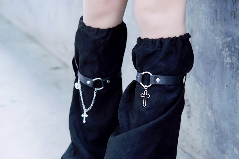 Strange Sugar - Handmade Suede Leather Buckle Gothic Leg Cover