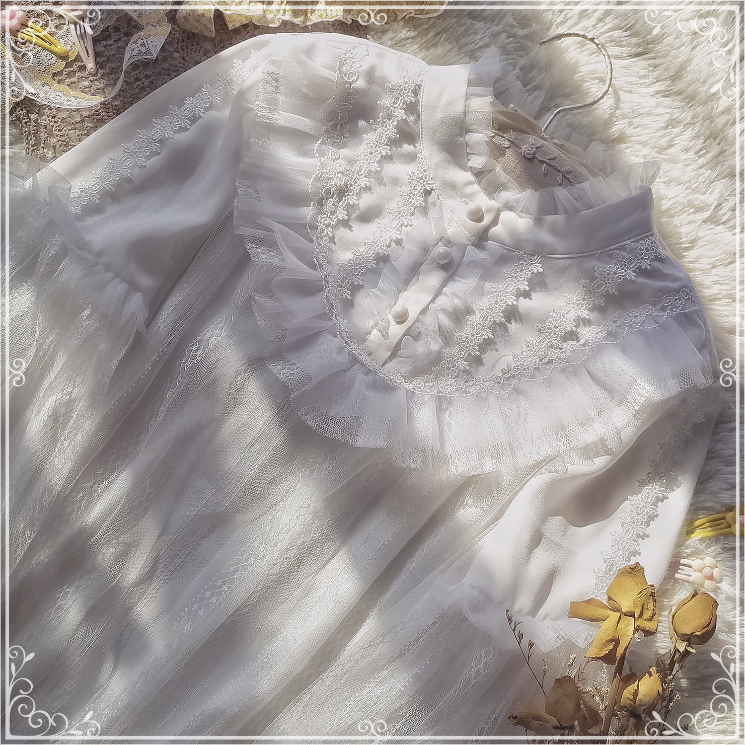 Sakurada Fawn - Alice's Cherry - Plus Size Lolita Shirt Chiffon Blouse