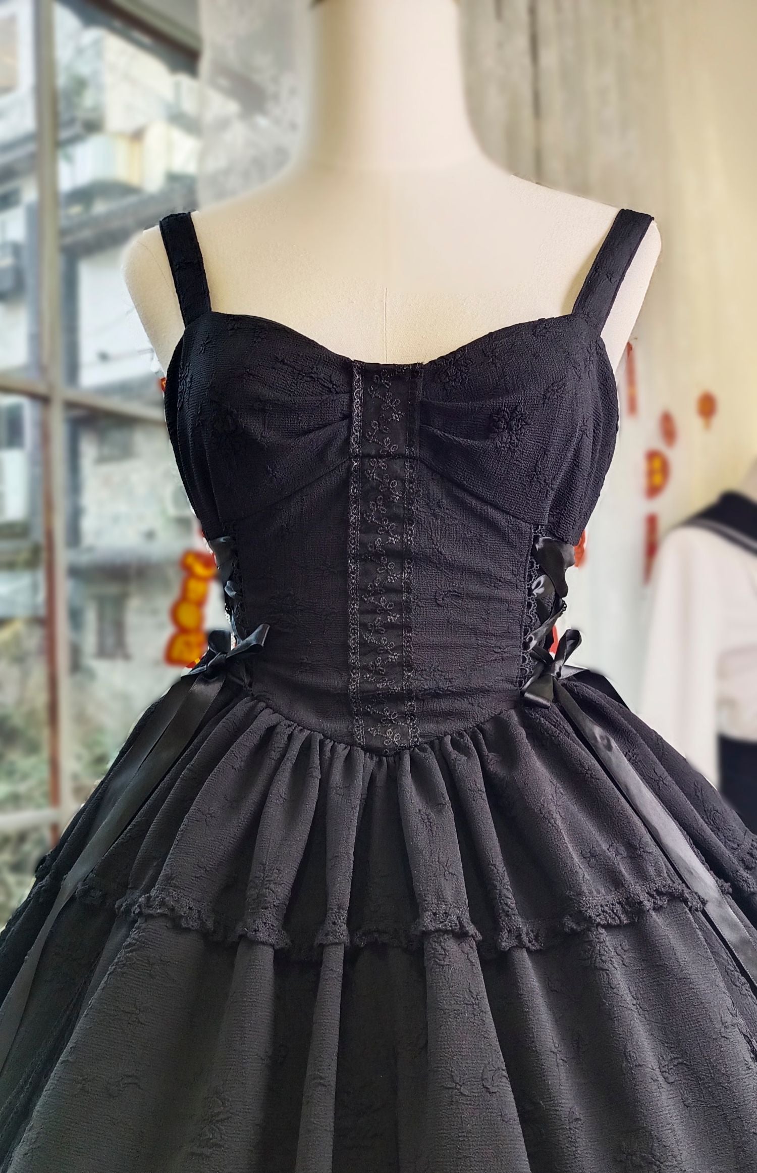 White Tea Story - Elegant Black and White Lolita JSK and Blouse S black jsk