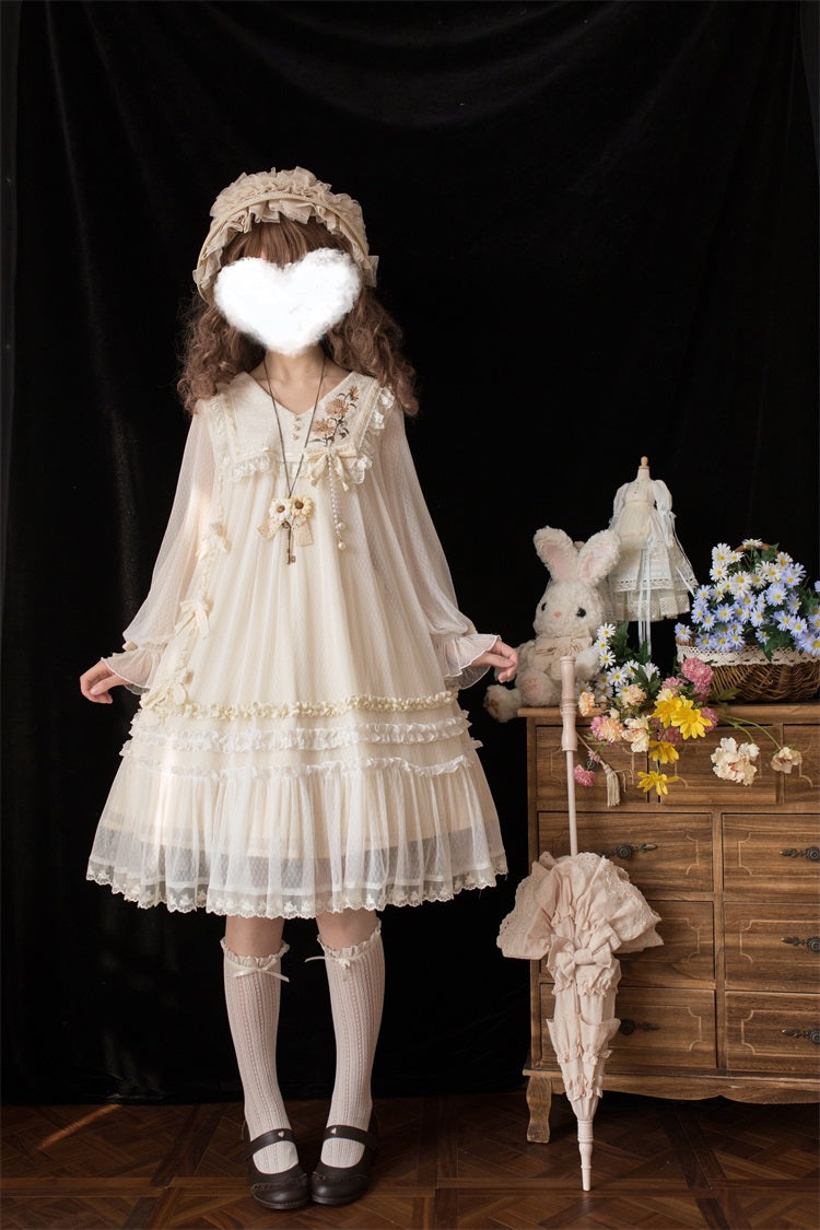 Letters from Unknown Star~Sunflower Diary~Spring Lolita Dress Long Sleeve OP 11510:131510