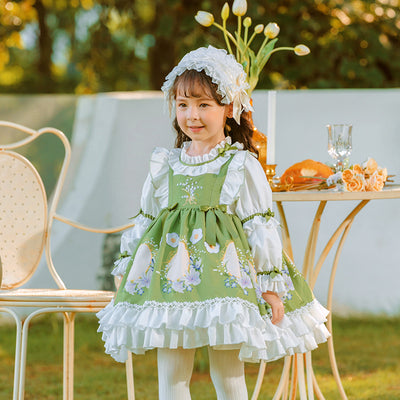 New In Autumn Kid Lolita Fashion Dress green 90cm 